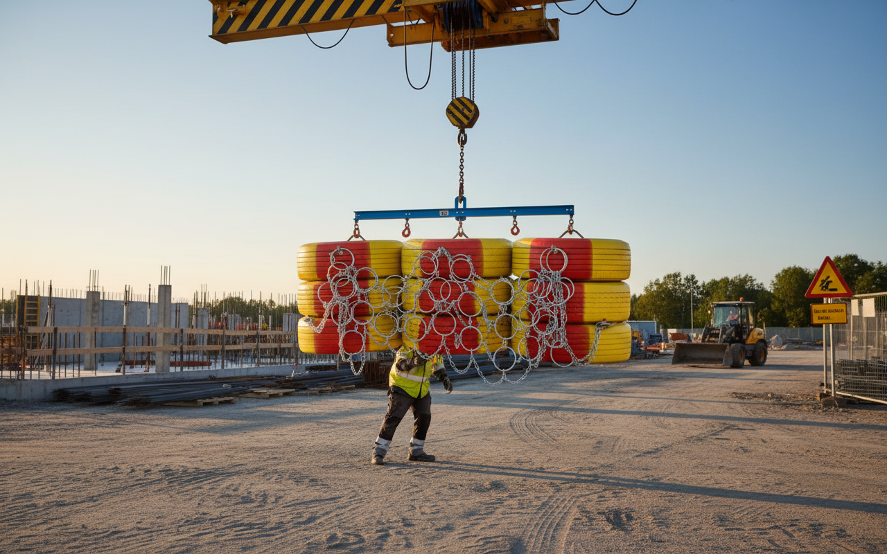Premium Heavy Duty Lifting Sling for Traffic Barrier Management with Robust Design and High Strength for Safe Handling