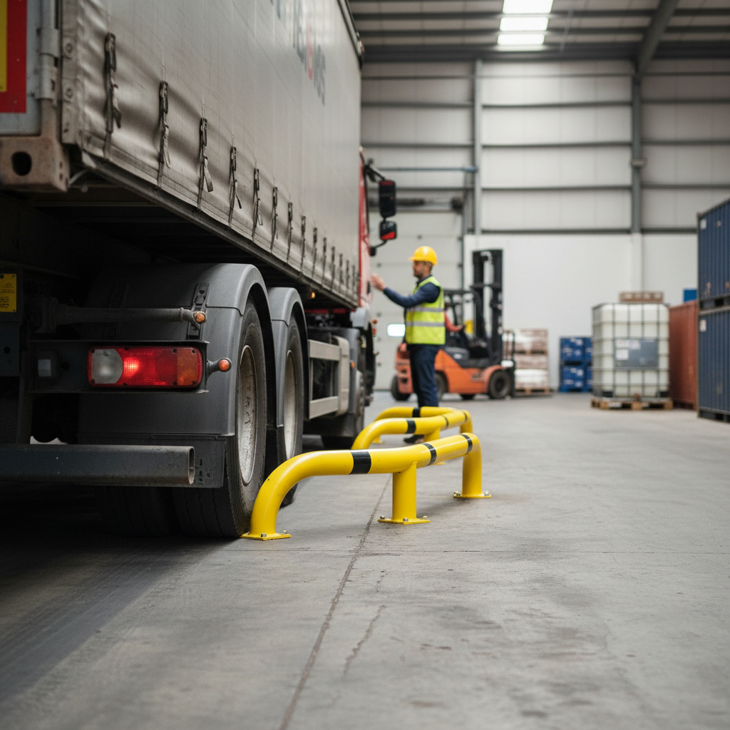 Premium Heavy Duty HGV Parking Guides - Durable Steel Wheel Guides for Safe Reversing and Dock... - side view | Barriers Co