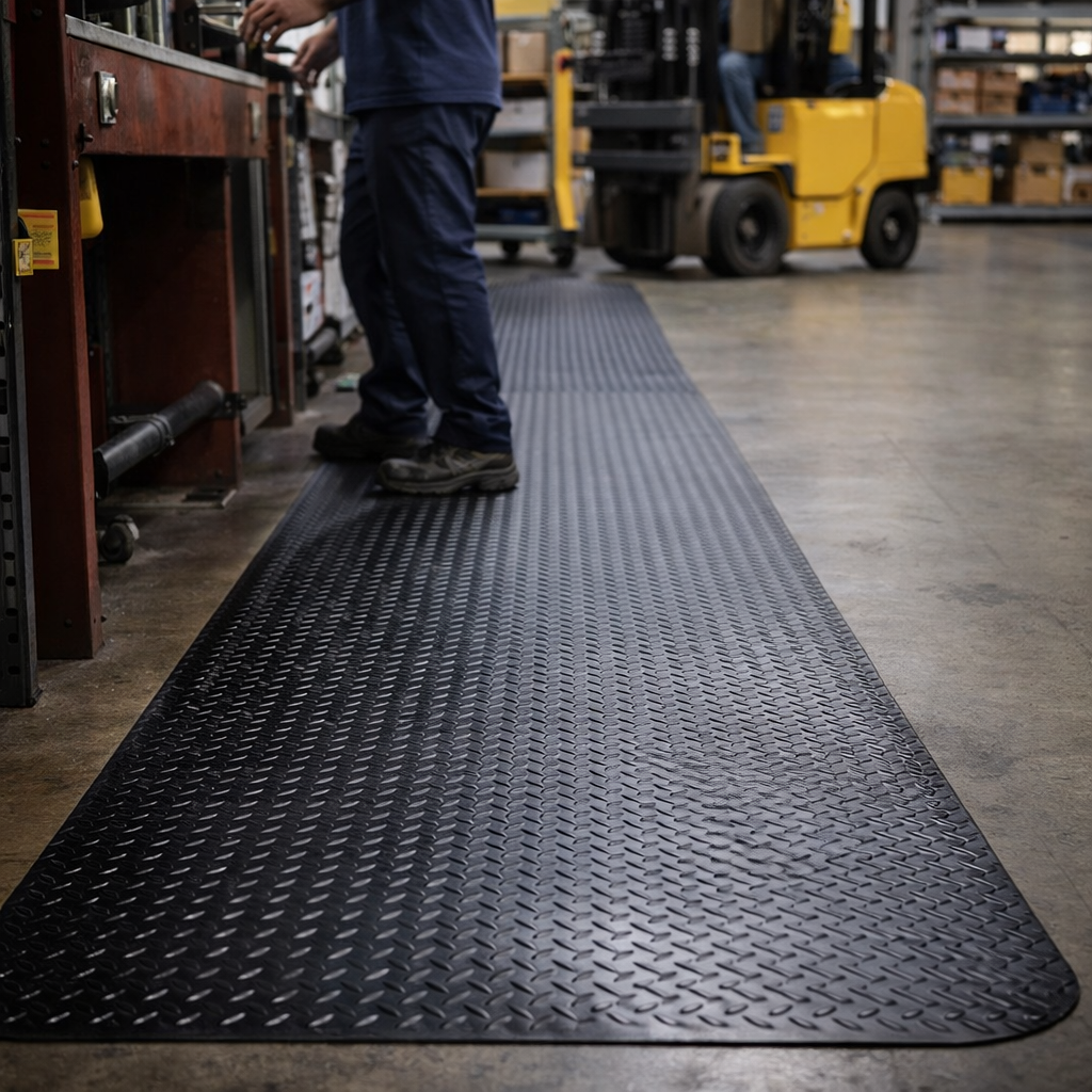 Ergonomic Anti-Fatigue Mat – Black – 14mm Thick – Industrial Use