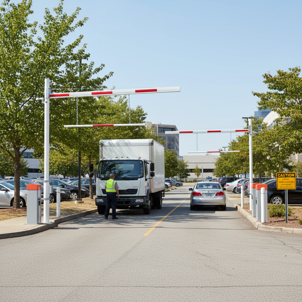Premium Rotating Height Restriction Barrier with Adjustable Clearance for Vehicle Control in Industrial and Parking Areas