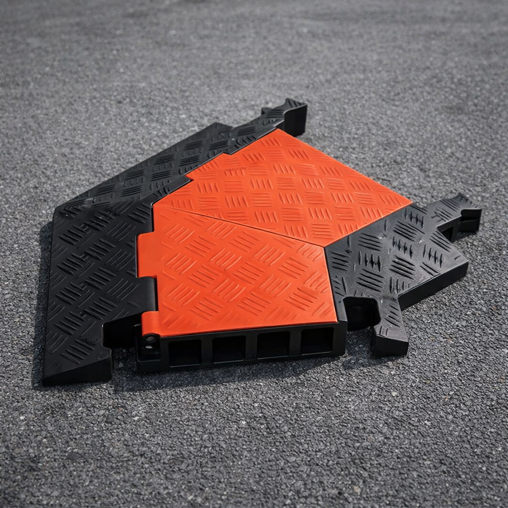 5 Channel Cable Protector Corner – Orange/Black – Heavy Duty – Commercial Use