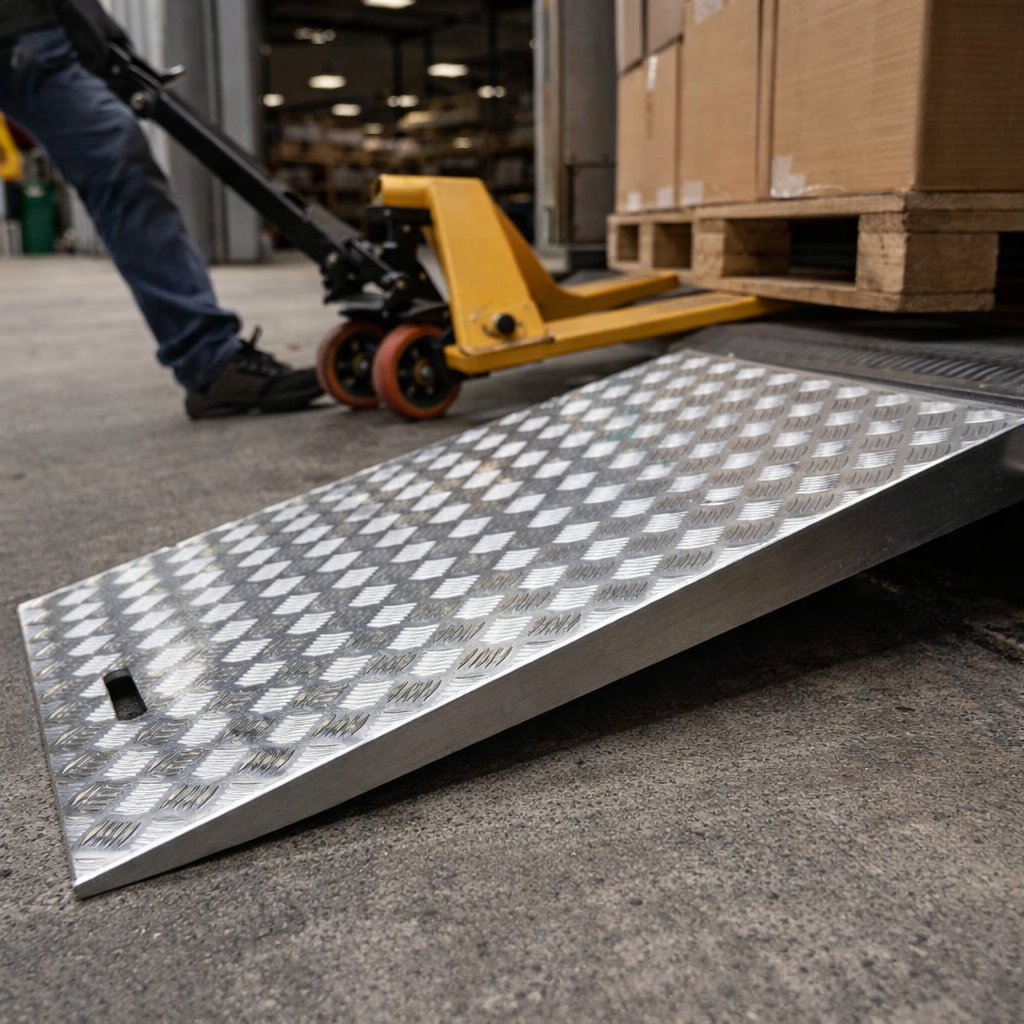 Aluminium Wedge Ramp – 10-50mm Height – 800kg Capacity – Warehouse Use