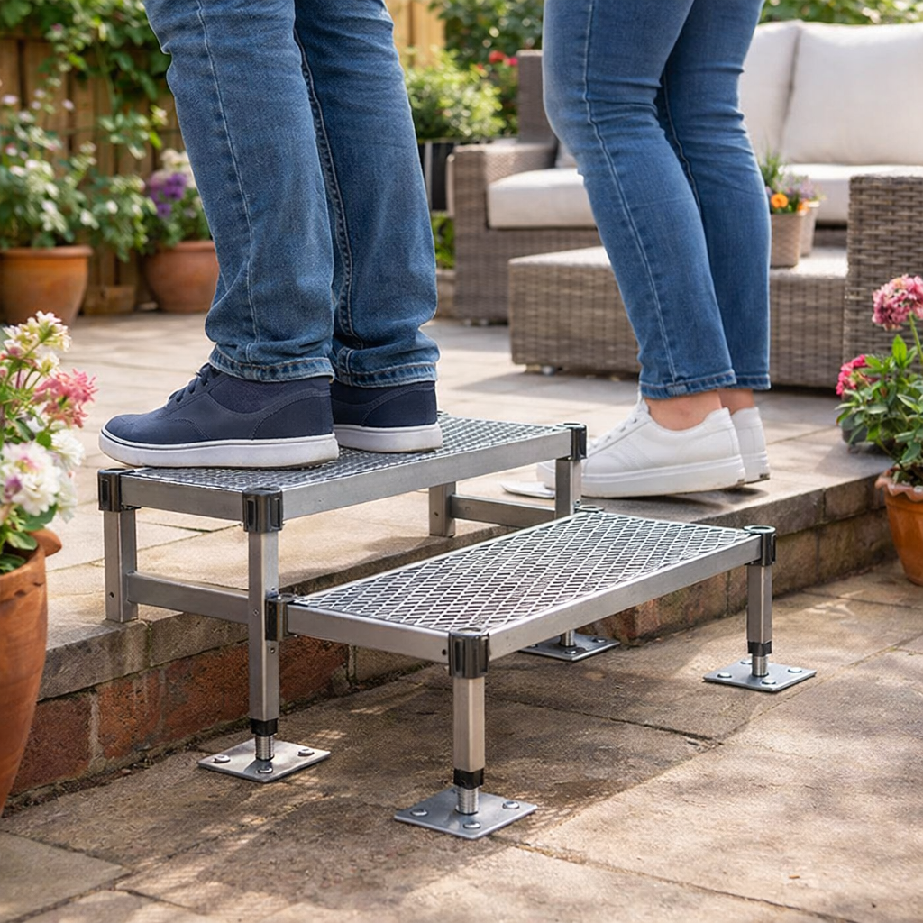 Adjustable Step Kit – 285mm-360mm – Galvanised Steel – Mobility Access