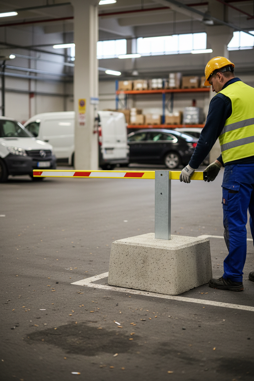 Premium Heavy Duty Concrete Base for Parking Barriers with Quick Installation and Long Lifespan