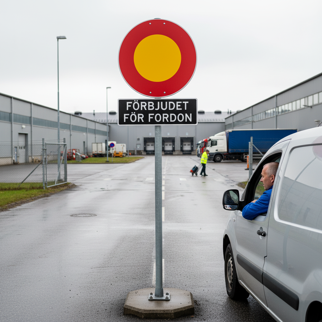 Premium No Vehicle Traffic Prohibition Sign with 600mm Diameter for Road Safety - High-Quality Professional Grade for Industrial and Commercial App...