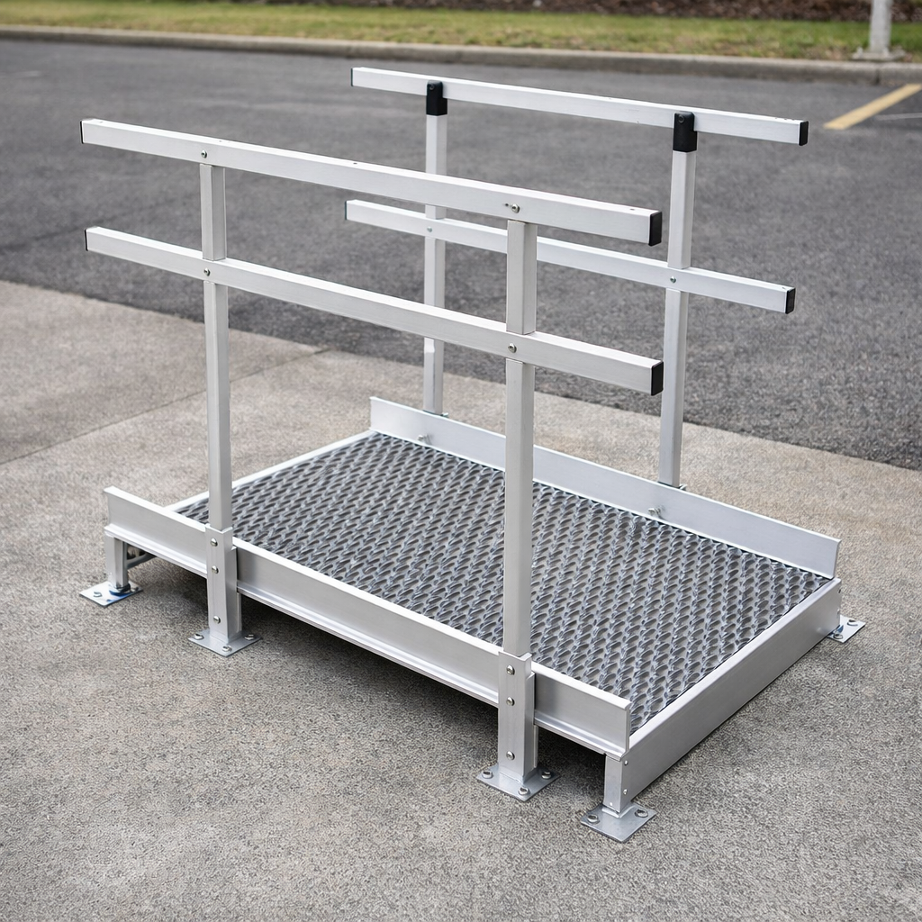 Modular Ramp Kit – 1100mm x 1360mm – Double Height Handrails – Portable