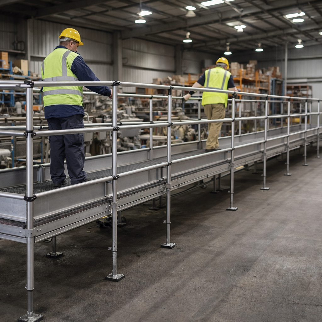 Modular Ramp Kit – 1500mm x 9200mm – Double Height Handrails – Wheelchair Access