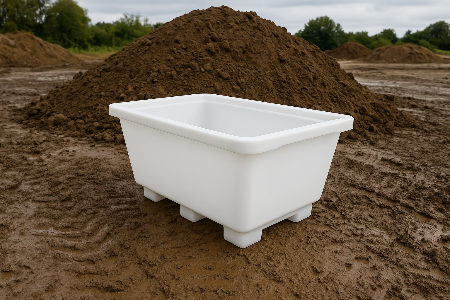 250L Heavy-Duty White Mortar Tub with Forklift Access – Durable Twin-Skin Base, Eco-Friendly Design 2