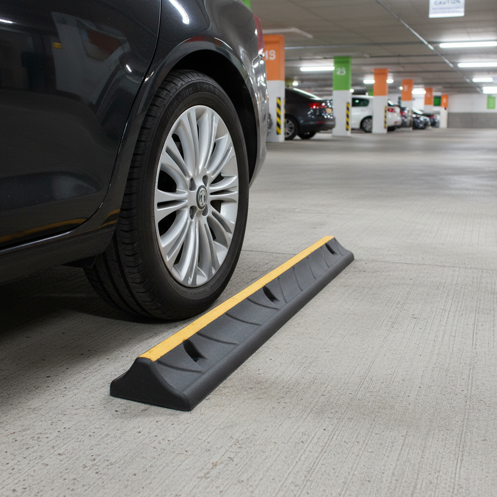 Premium Heavy Duty Car Wheel Stopper 1000mm Long with Three Fixing Points for Effective Parking Control | Barriers Co