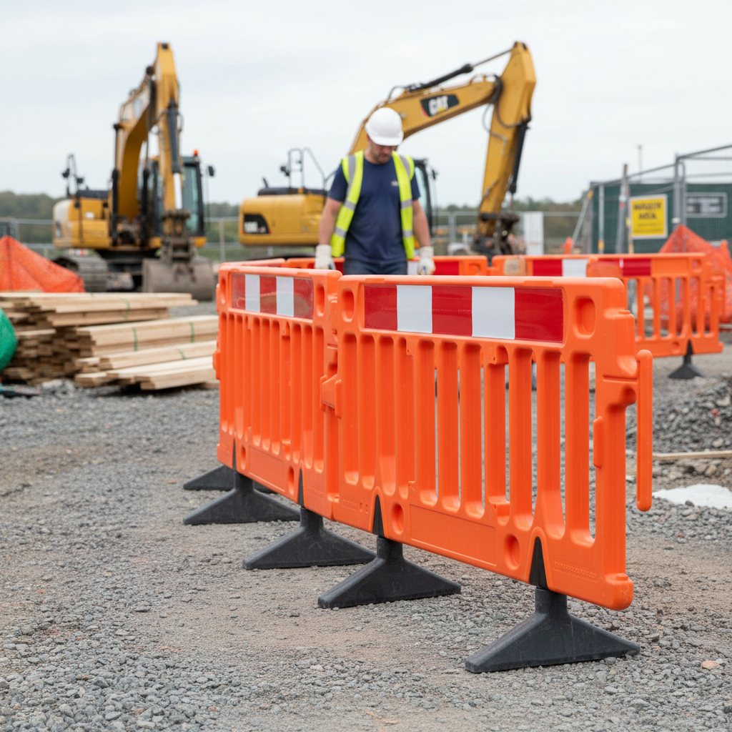 Premium Pedestrian Barrier - Chapter 8 Compliant, Stackable Plastic Road Safety Solution for Events and... | Barriers Co