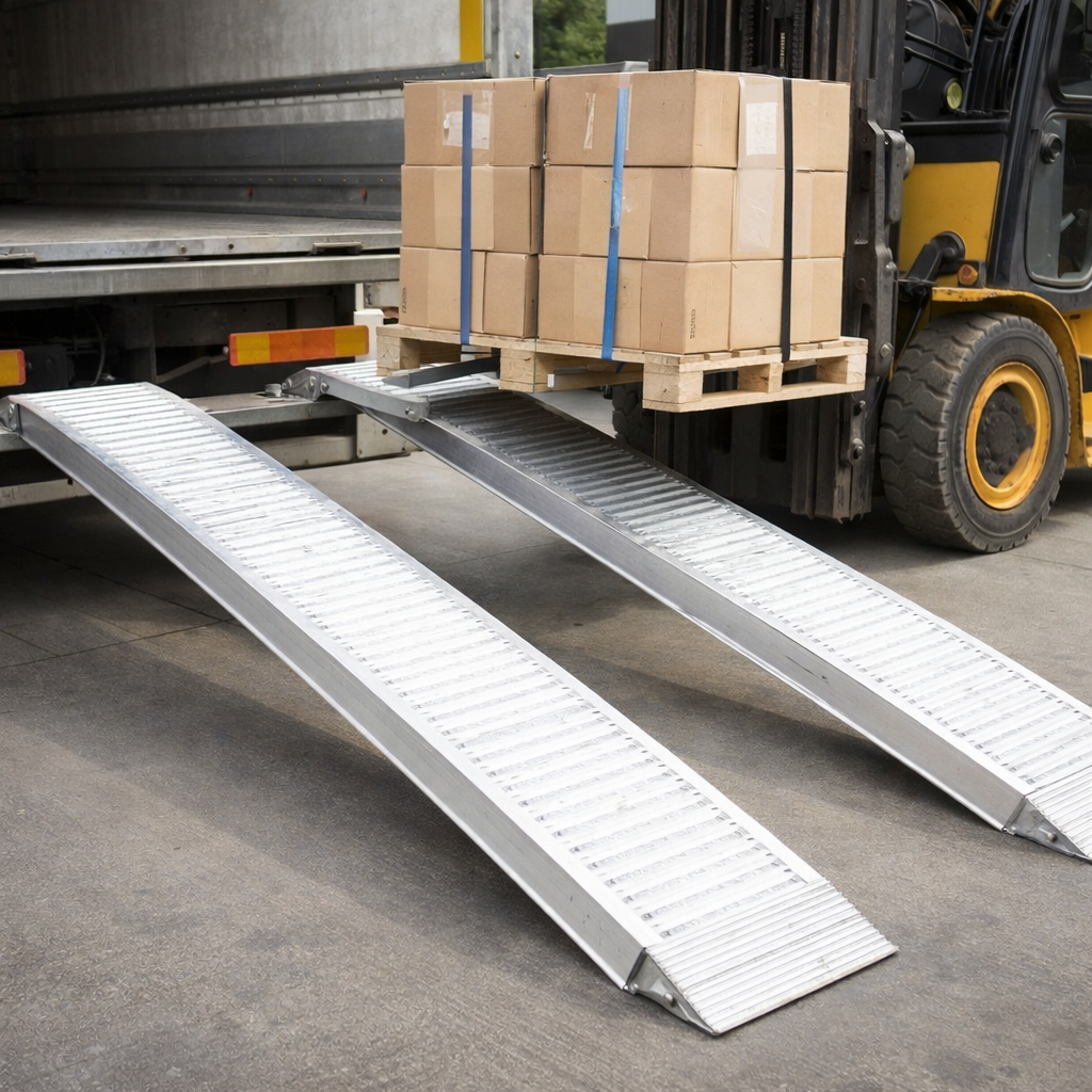 Aluminium Loading Ramps – 2500x390mm – 18000kg Capacity – Industrial Use
