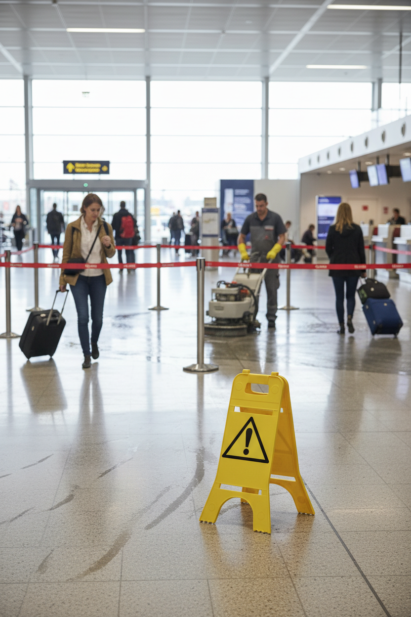 Premium Floor Standing Sign with Warning Message for Cleaning Area - Durable and Lightweight Design with High Visibility Features