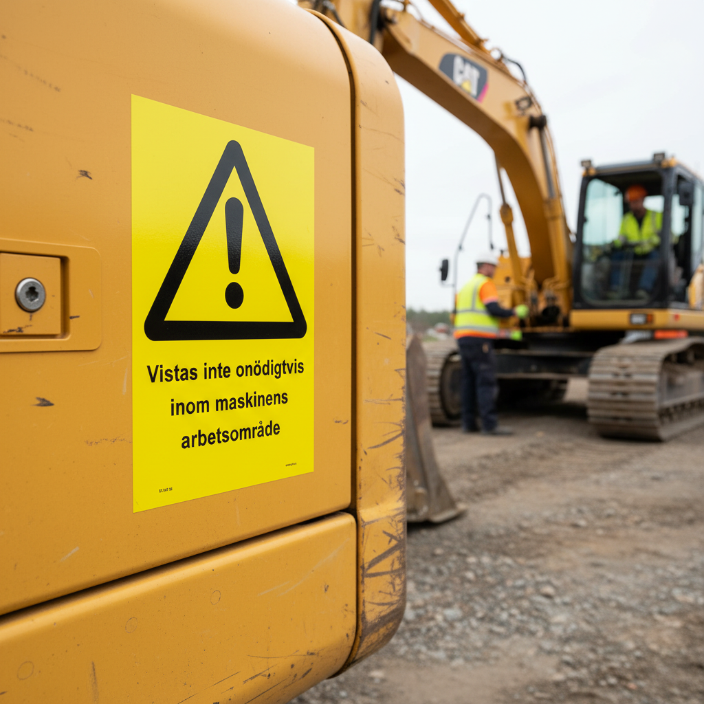 Premium Warning Decal for Machine Work Area - Multiple Sizes and Materials for Clear Safety Signage