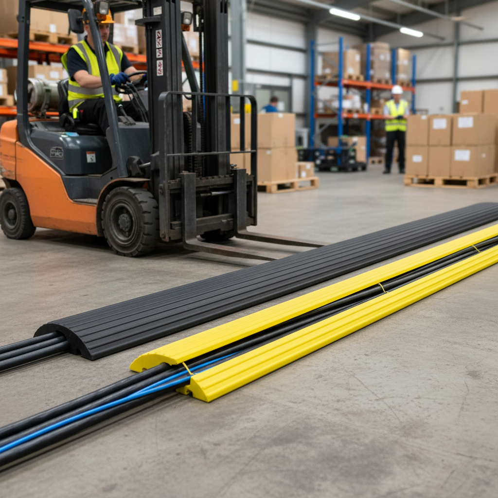 Premium Mini Drop Over Cable Ramp for Traffic Management - Compact Design for Multiple Cables