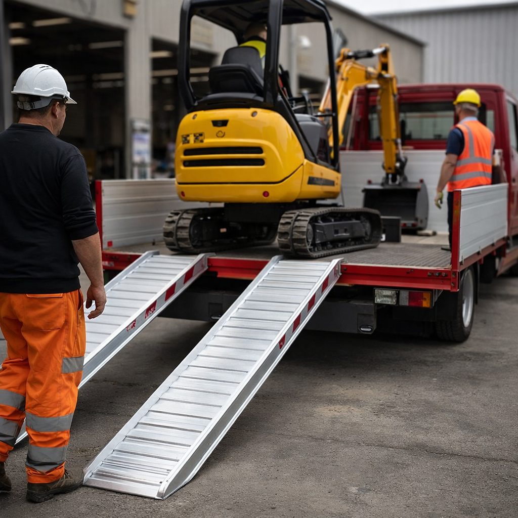 Aluminium Loading Ramp – 3000x360mm – 4500kg Capacity – Plant & Digger Use