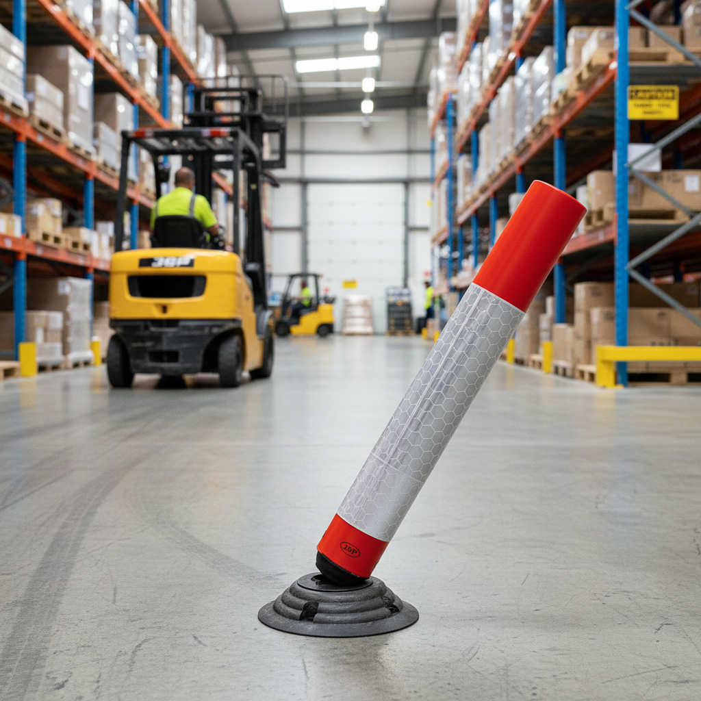 Premium 75cm Traffic Delineator Post with Spring-Free Elastic Design for Enhanced Visibility and Durability in Various Applications