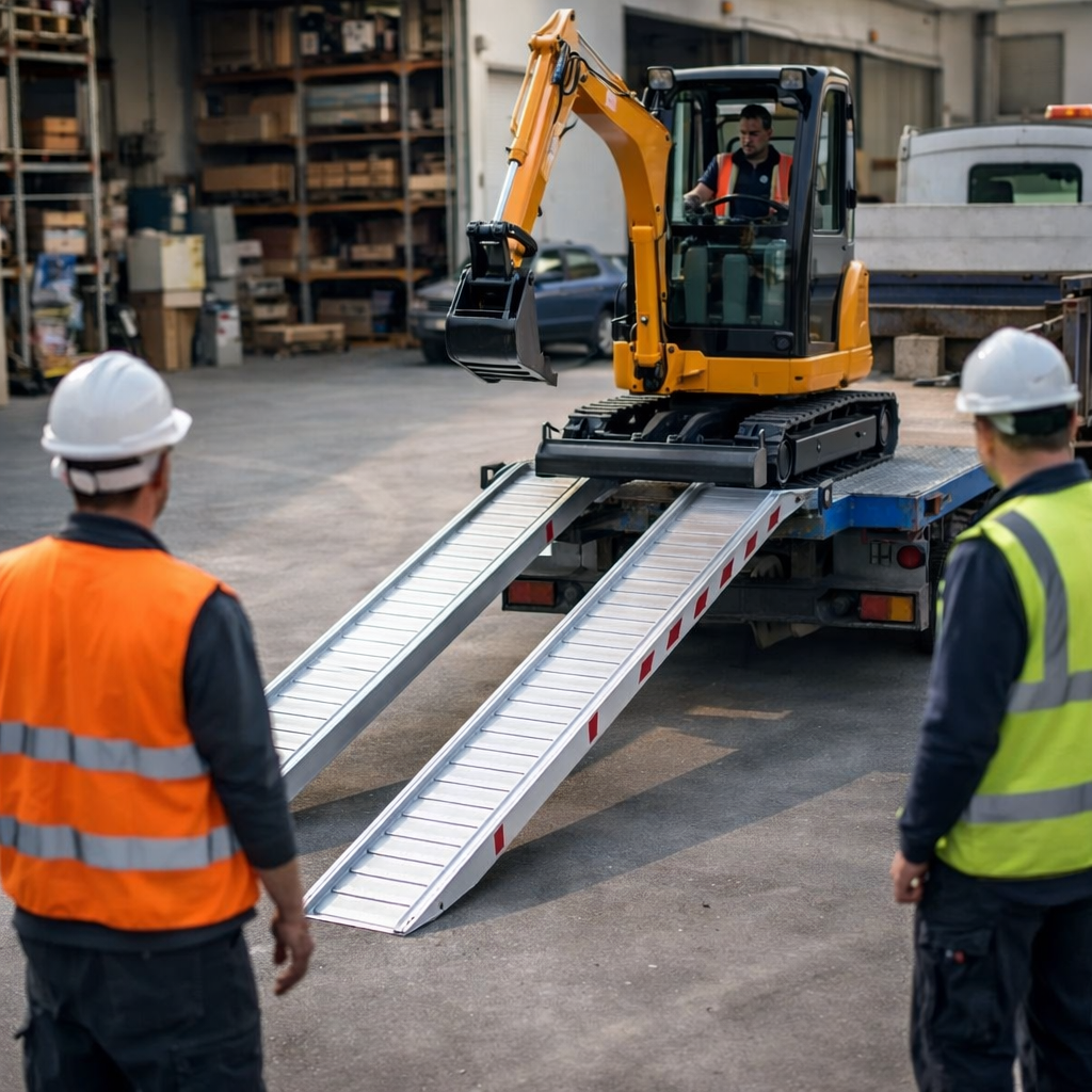 Aluminium Loading Ramps – 5000mm x 400mm – 2770kg Capacity – Plant & Digger Access