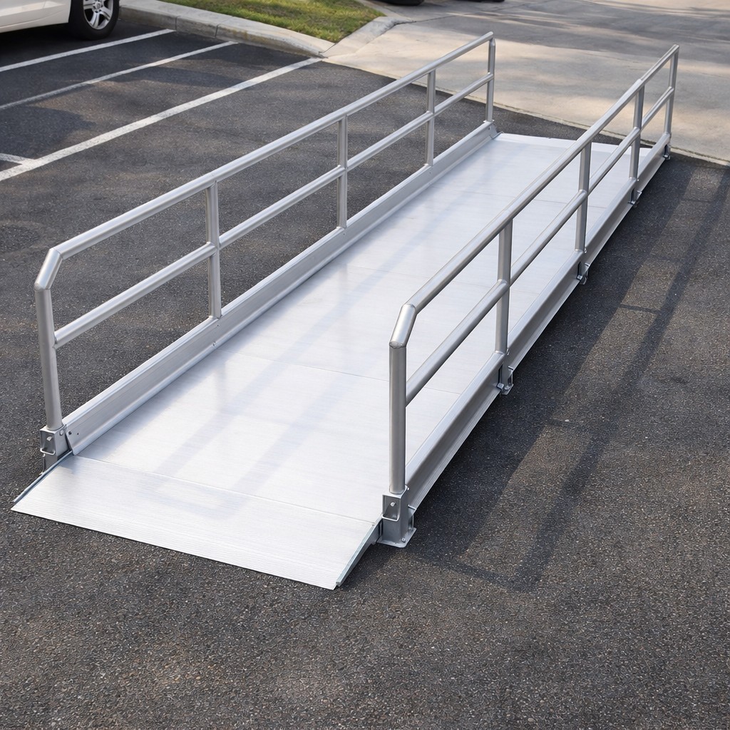 Vehicle Accessible Ramps with Handrails – 4790mm x 1250mm – Heavy Duty – Commercial Use