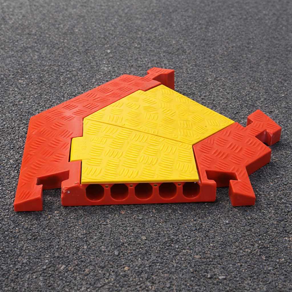 5 Channel 45 Degree Right Turn Cable Protector – Black – Heavy Duty – Industrial Use