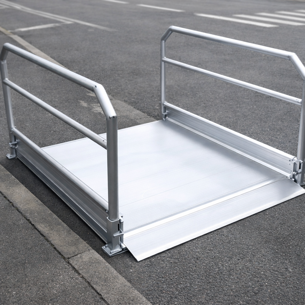 Pedestrian Ramps with Handrails – 1390mm L x 1000mm W – Non-Slip – Public & Private Access