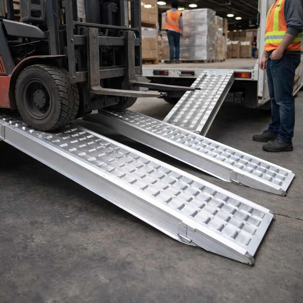 Heavy Duty Aluminium Loading Ramps – 4000x520mm – 9145kg Capacity – Industrial Use