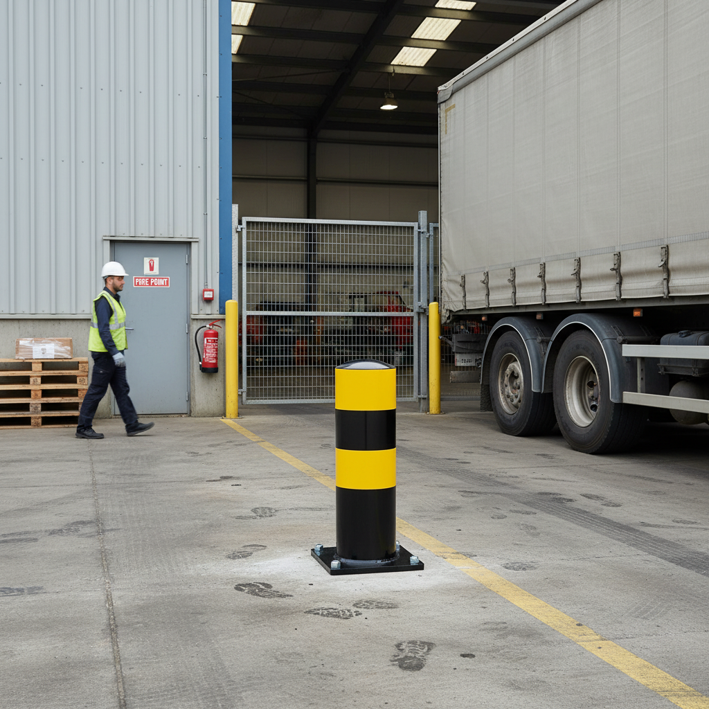 Heavy Duty HGV Parking Bollard with 159mm Diameter and 500mm Height for Vehicle Control