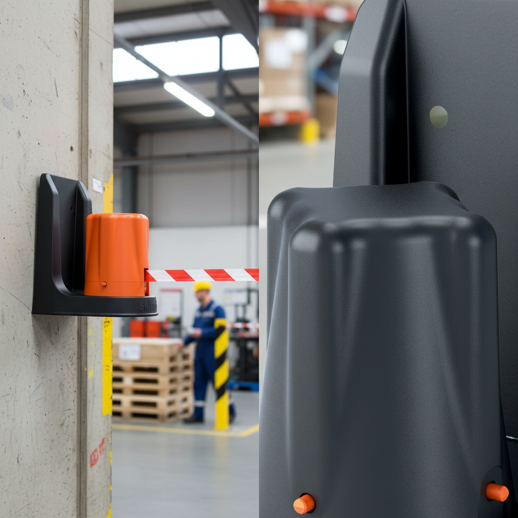 Premium Wall-Mounted Barrier Unit Support Bracket for Retractable Barriers - High Impact Polypropylene,... | Barriers Co