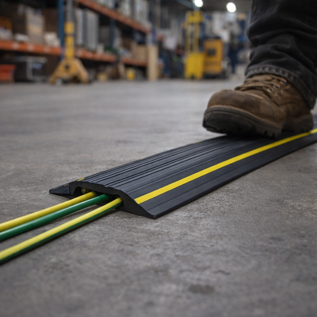 1-Channel Floor Cable Protector – Channel 15mm x 5mm – Heavy Duty – Indoor/Outdoor