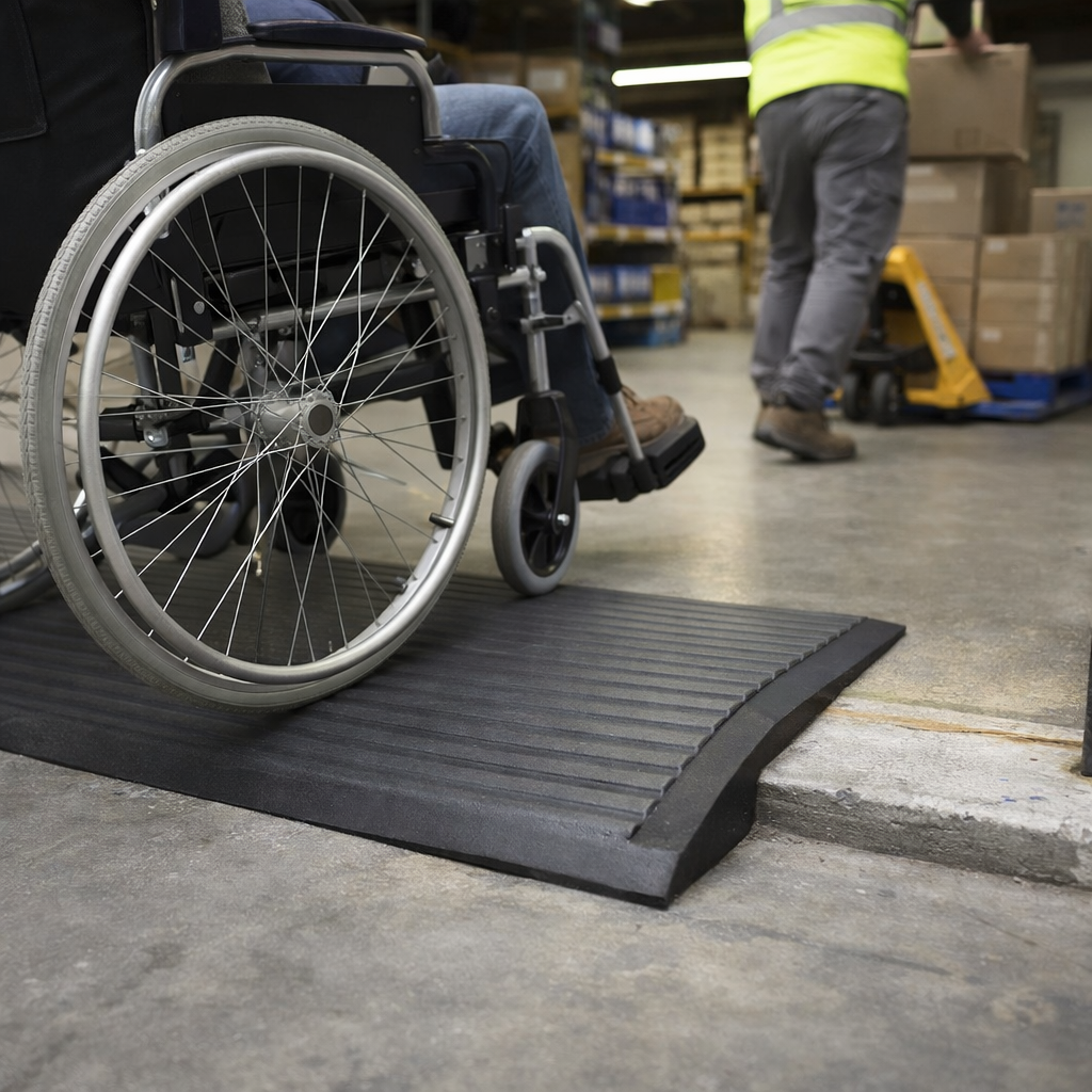 Rubber Threshold Ramp – 12-100mm High – 1000kg Capacity – Wheelchair Access