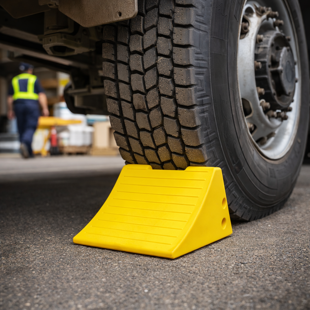 Heavy Duty Wheel Chocks – Yellow – 368mm x 388mm x 280mm – Industrial Use