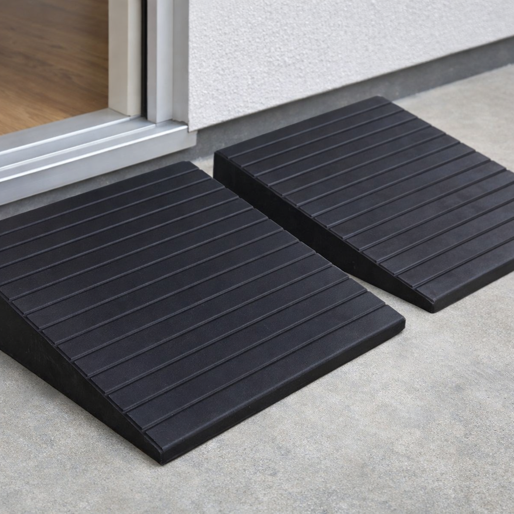 Rubber Threshold Ramp – 100mm High x 500mm Wide – Heavy Duty – Wheelchair Access