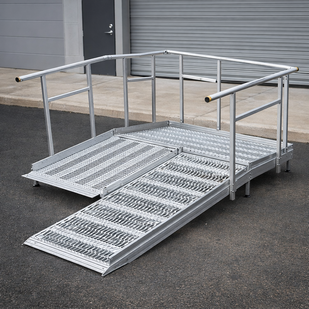 Aluminium Modular Ramp Kit – 900mm x 1500mm – Handrails – Wheelchair Access