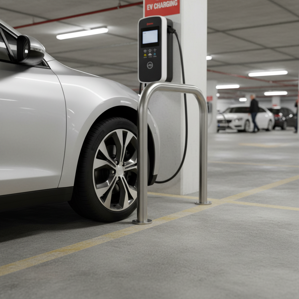 Premium Stainless Steel Column Protector Hoop Guard for Parking Meter & Charging Station Protection