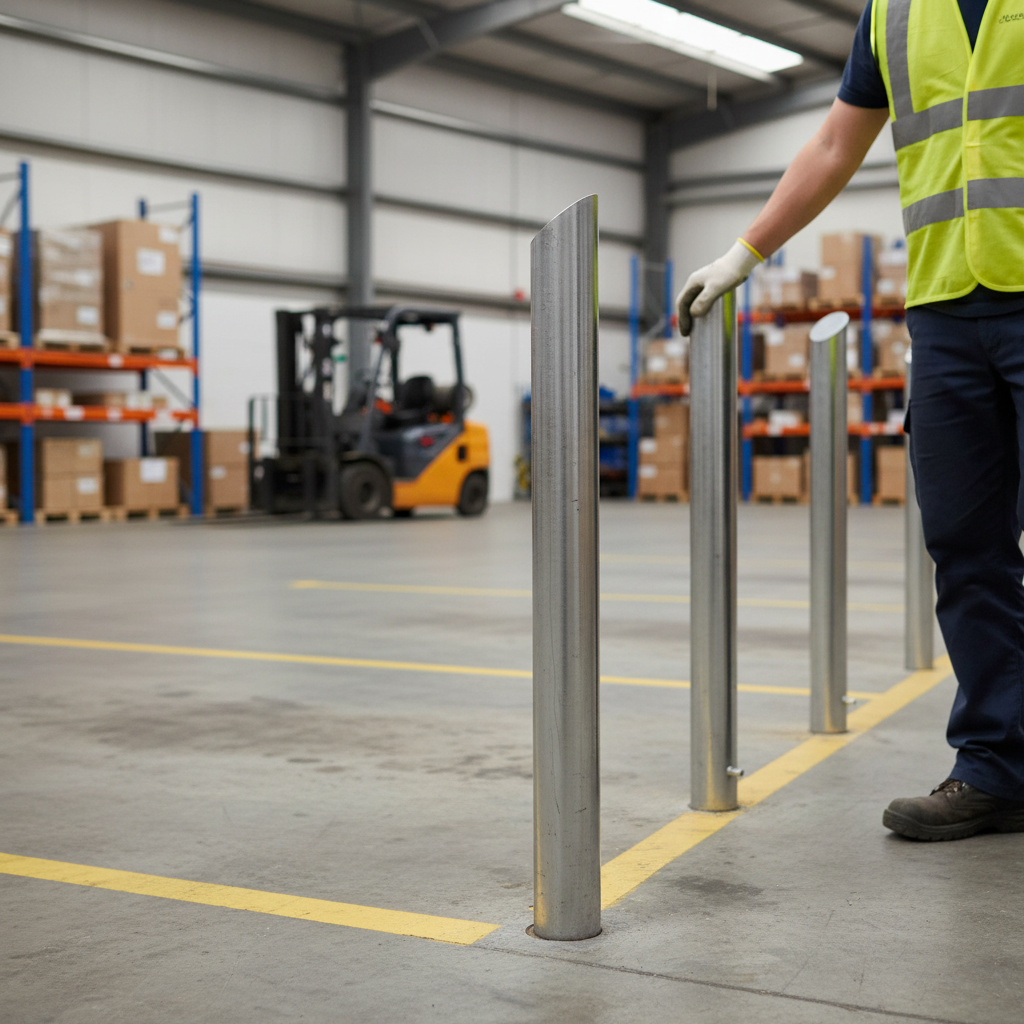 Premium Galvanised Mitre Top Bollard 1000mm - Decorative and Functional Access Control Solution