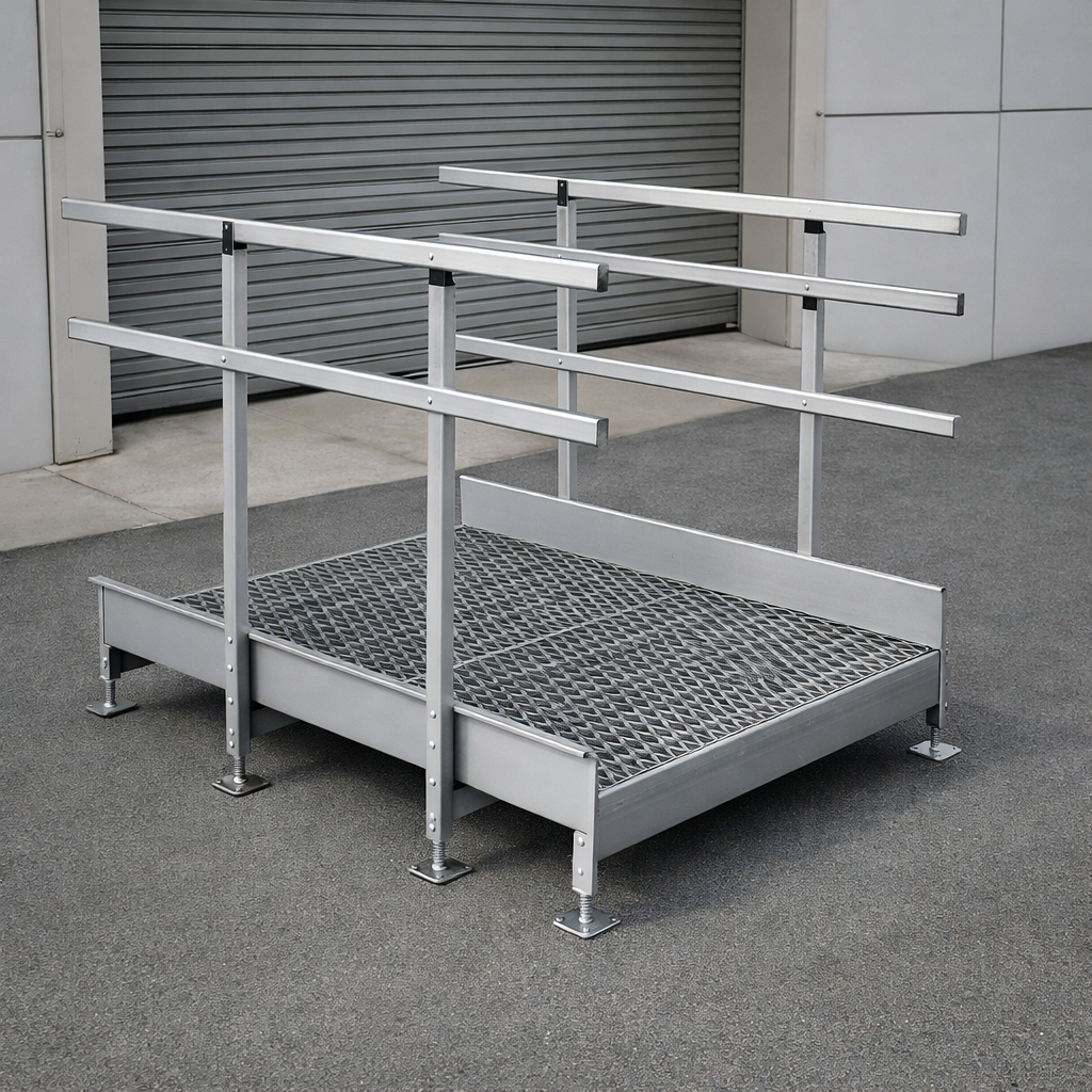 Modular Ramp Kit – Double Height Handrails – 1500mm x 1360mm – Portable & Temporary