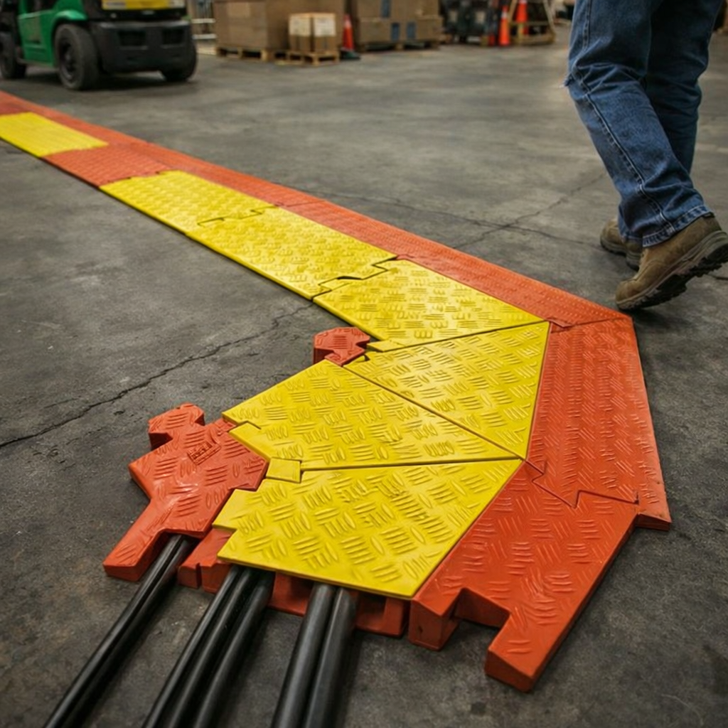 5 Channel Cable Protector – 45° Left Turn – Heavy Duty – Commercial Use