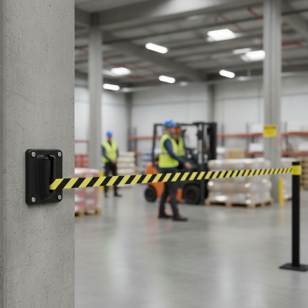 Premium Receiver Clip for Direct Wall Attachment of Retractable Barrier Units - High Impact... - side view | Barriers Co