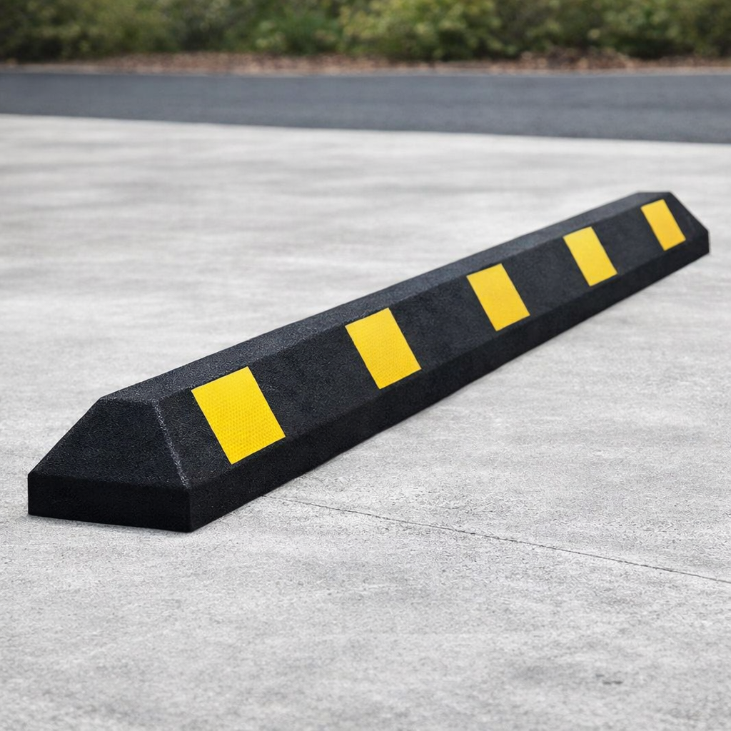 Rubber Wheel Stop – 1800mm Black/Yellow – High Visibility – Parking Safety