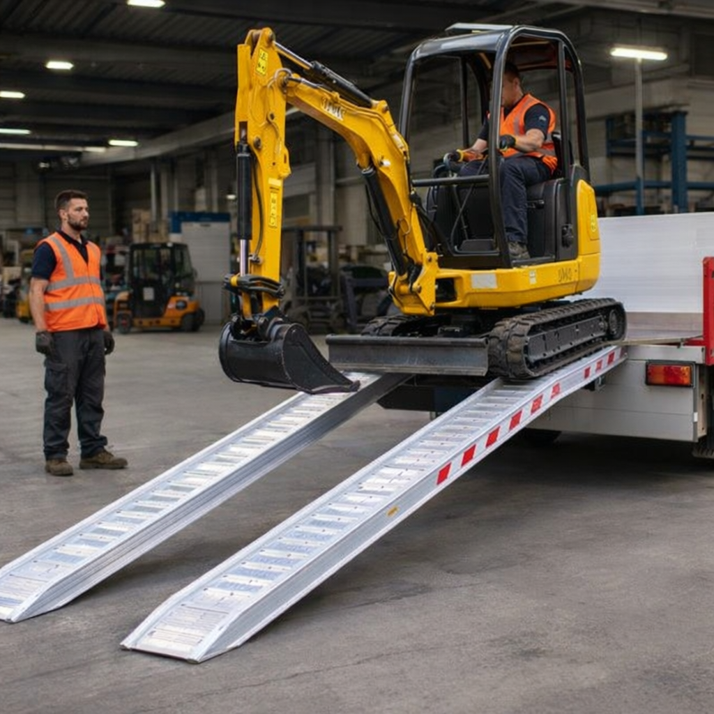 Aluminium Loading Ramps – 3500mm x 300mm – 1250kg Capacity – Plant Machinery