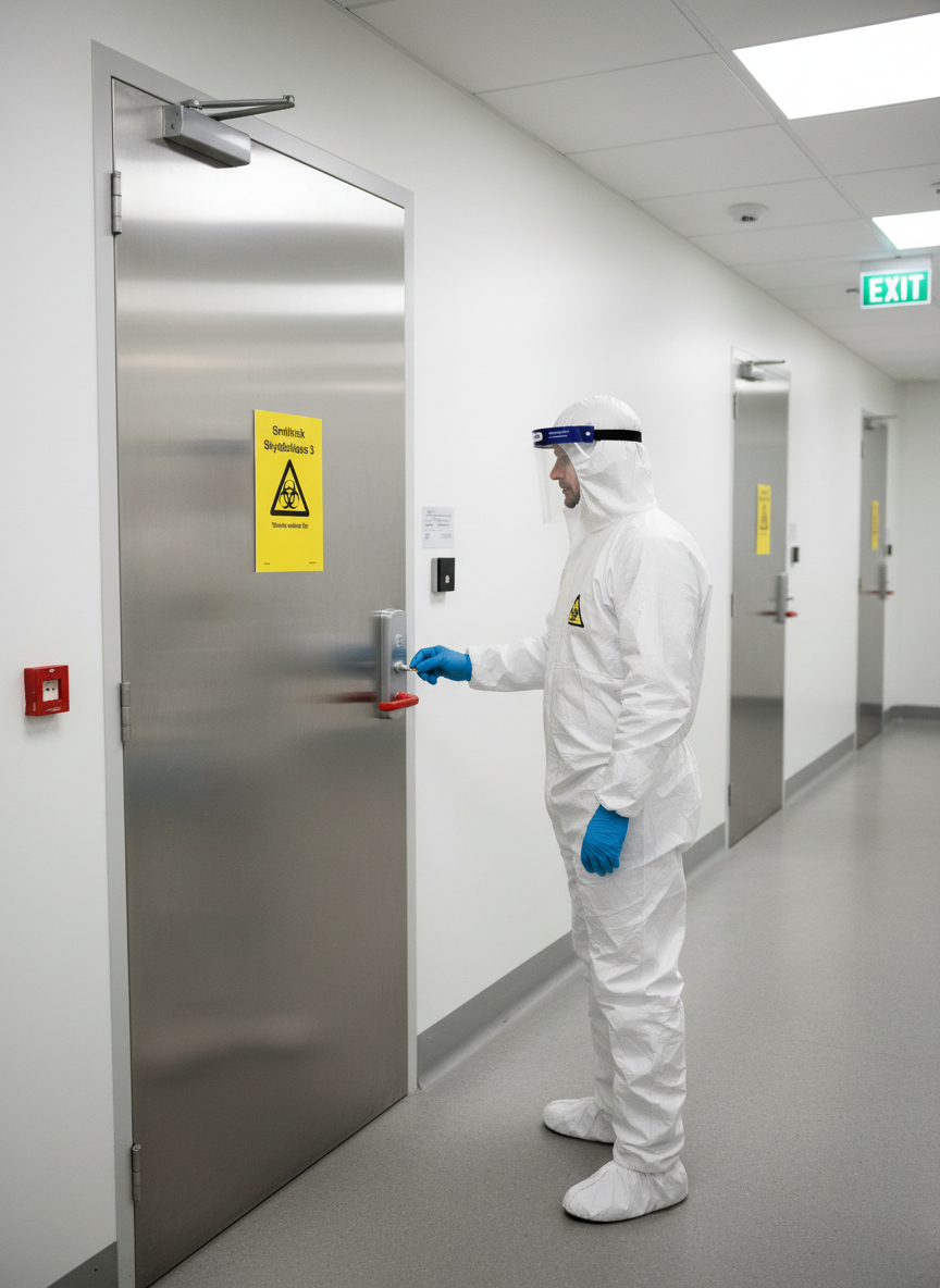 Premium Warning Sign for Infection Risk Class 3 - Durable PVC, Magnet, and Aluminum Options with High-Resolution Print