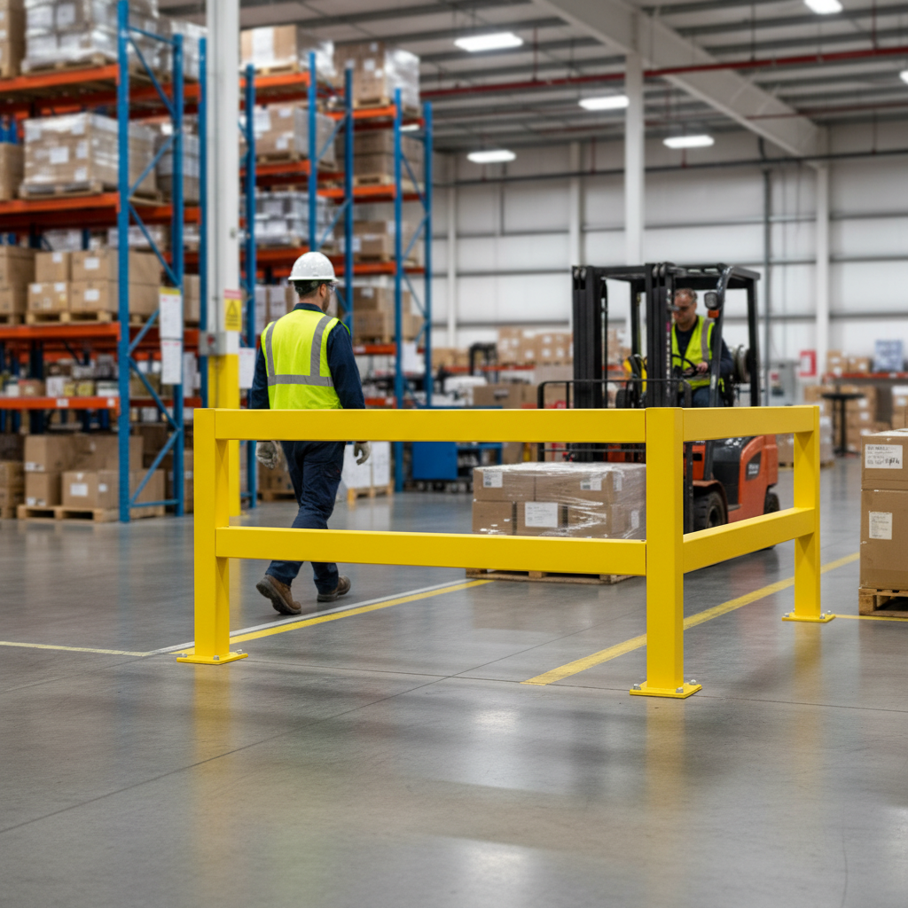 Premium Heavy Duty Barrier Straight Kit with Posts and Crossmembers for Easy Installation and... - side view | Barriers Co