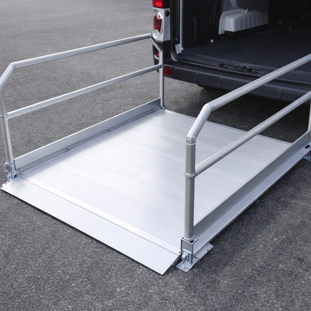 Vehicle Accessible Ramps – 1390mm Long – With Handrails – Commercial