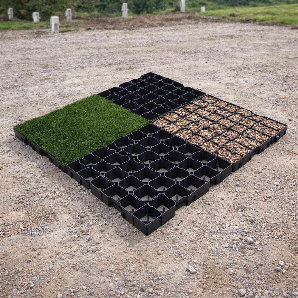 Geogrid – 100cm x 100cm x 40mm – Premium – Ground Reinforcement
