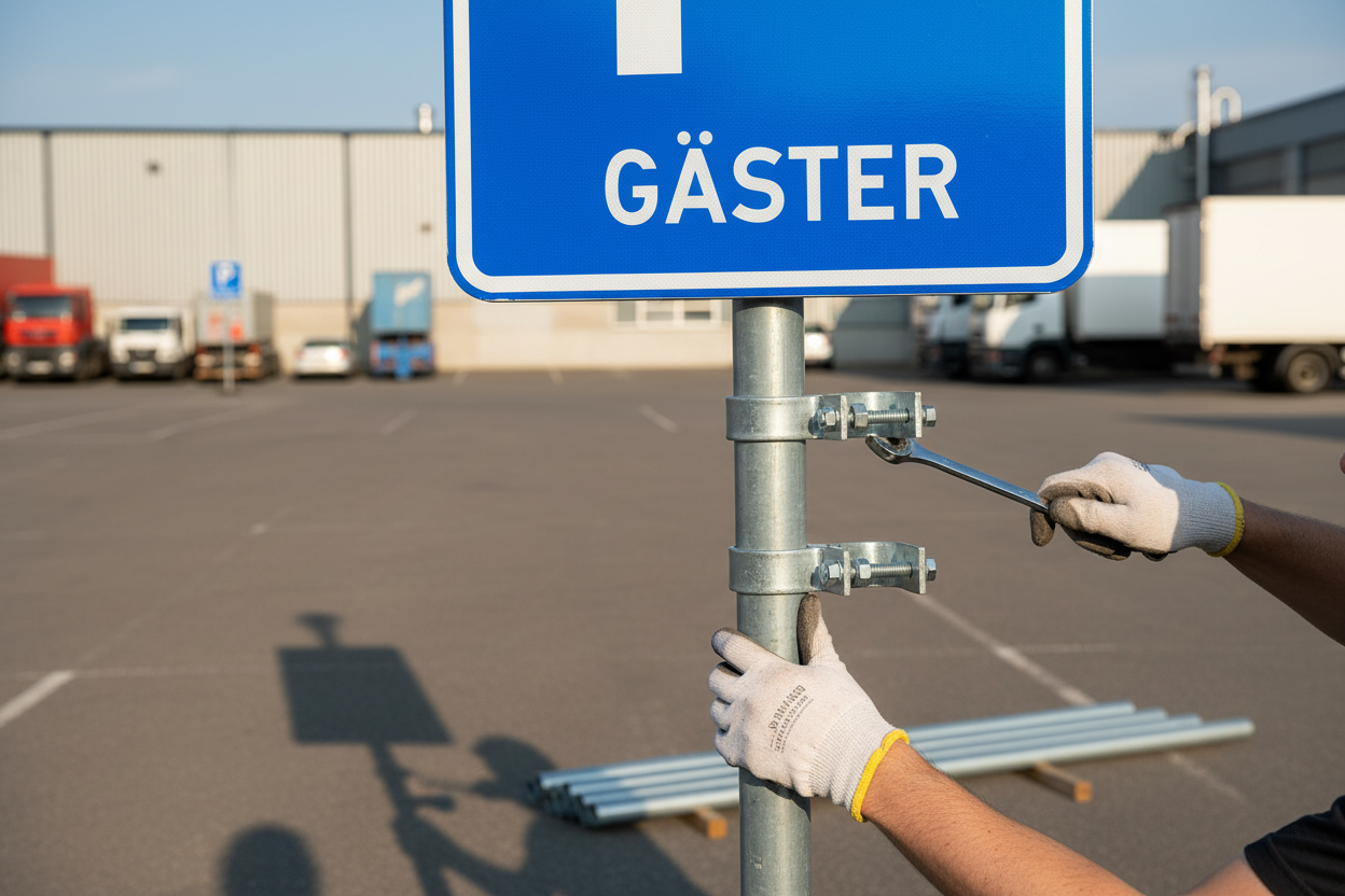 Premium Complete Mounting Kit for Traffic Signs with 2.98m Pole and Tube Foundation