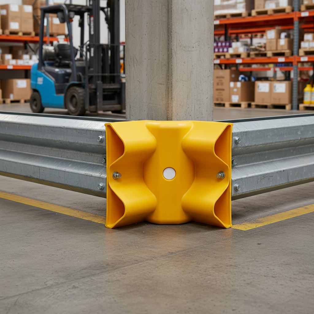 Premium Yellow Plastic 90° Internal Barrier Corner Section for Enhanced Safety in Pedestrian Areas | Barriers Co
