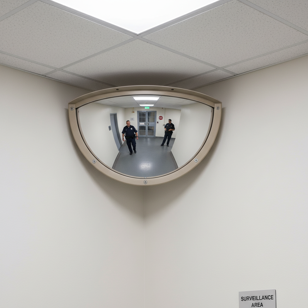 Heavy Duty Institutional Mirror for High Security Indoor Areas - Anti-Ligature Design for... - side view | Barriers Co