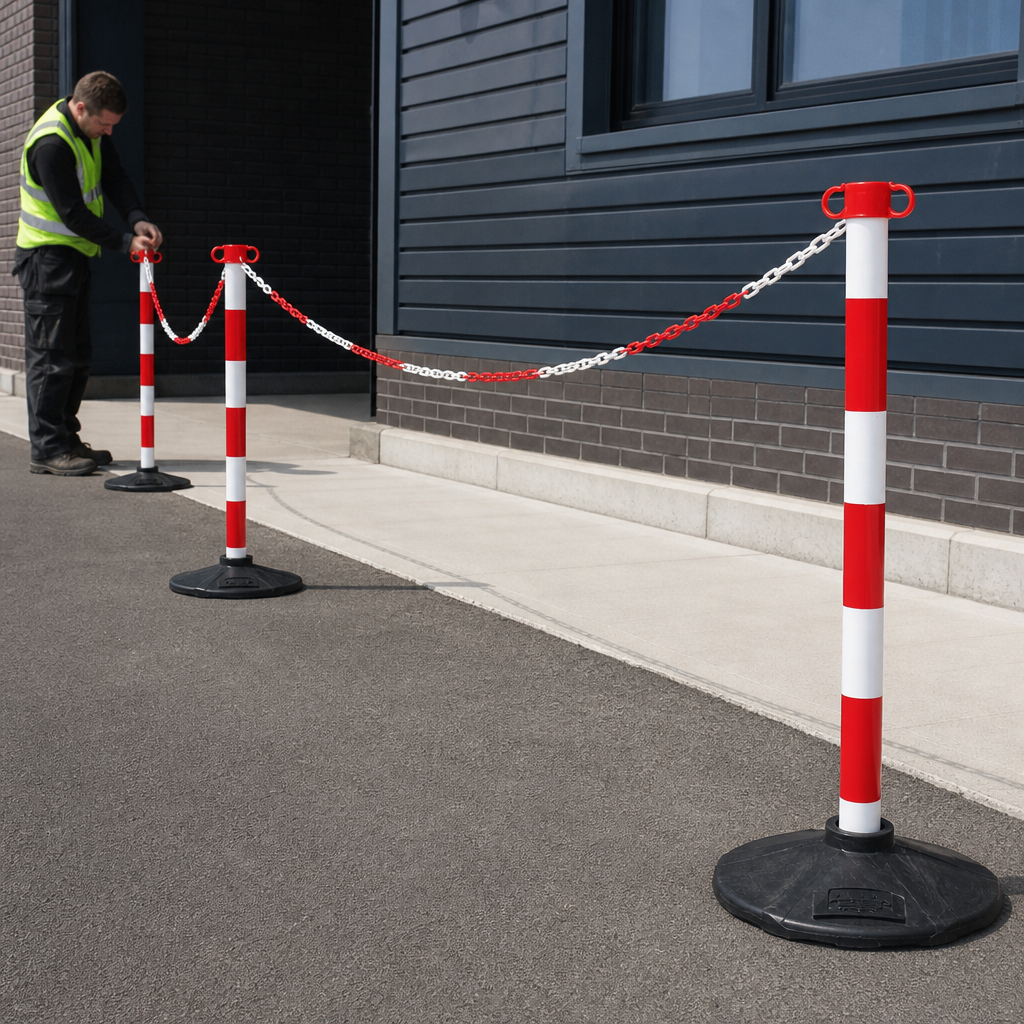 Post and Chain Barrier Kit for Crowd Control (25m) (Pack of 6)