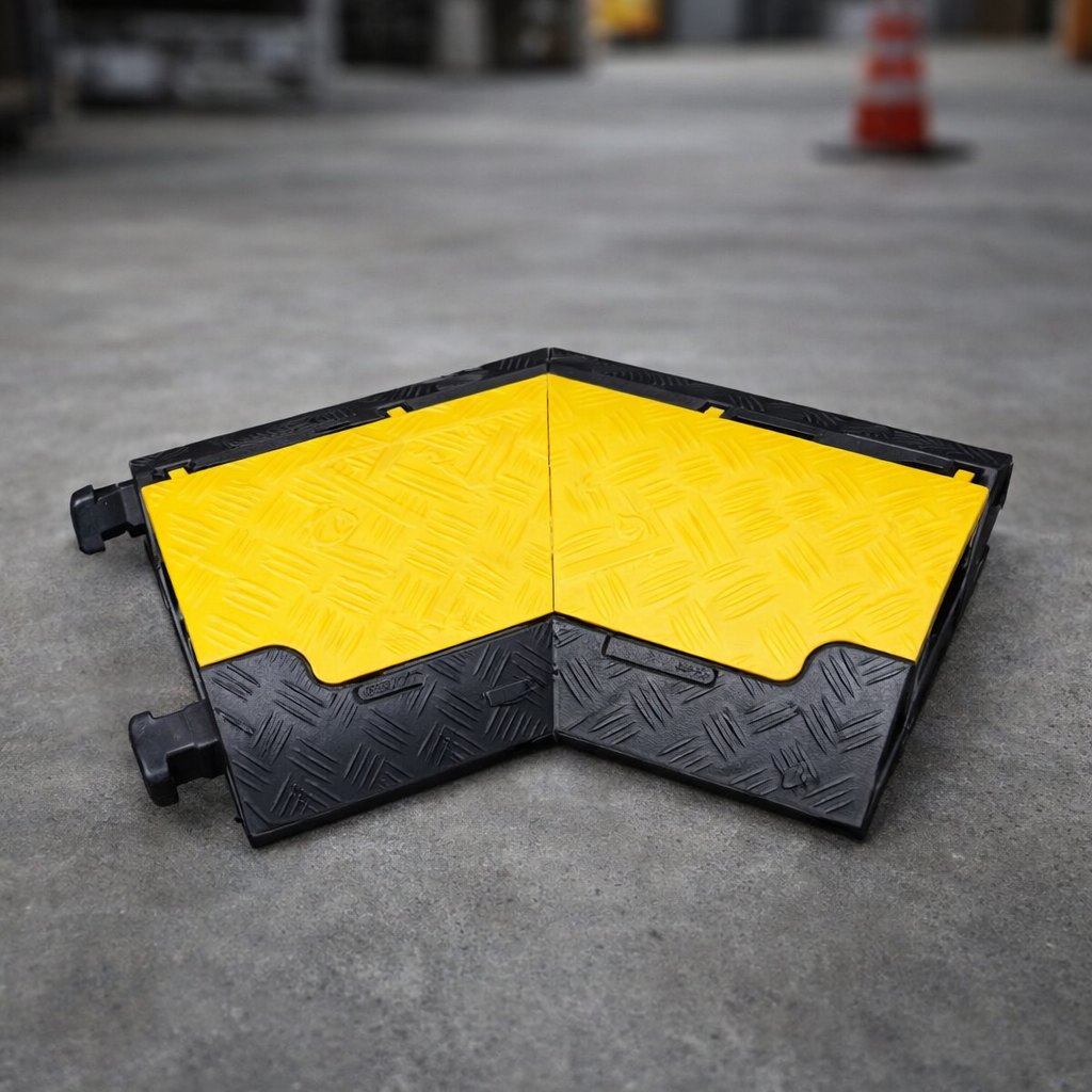 Cable Protector 45° Curve Left – 3 Channels – 2000kg Capacity – Indoor/Outdoor Use