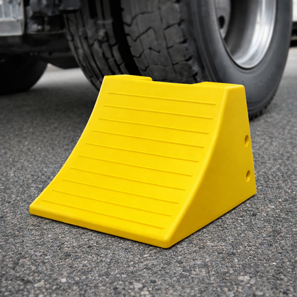 Heavy Duty Wheel Chocks – Yellow – 368mm x 388mm x 280mm – Industrial Use