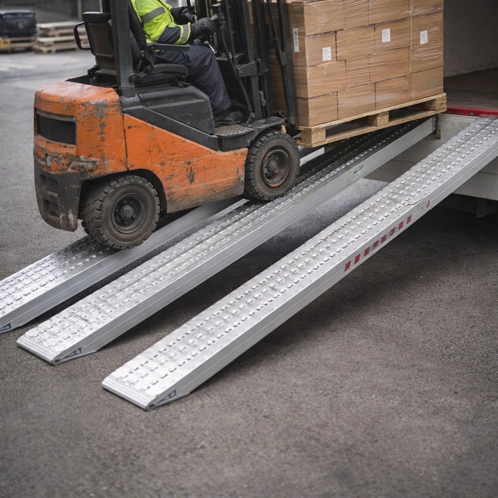 Heavy Duty Aluminium Loading Ramps – 105mm x 390mm x 1000mm – Industrial Use